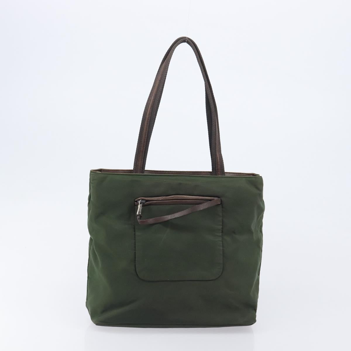 PRADA Tote Bag Nylon 4 Set Khaki Black Brown Auth bs37180