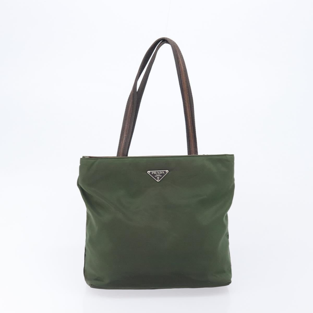 PRADA Tote Bag Nylon 4 Set Khaki Black Brown Auth bs37180
