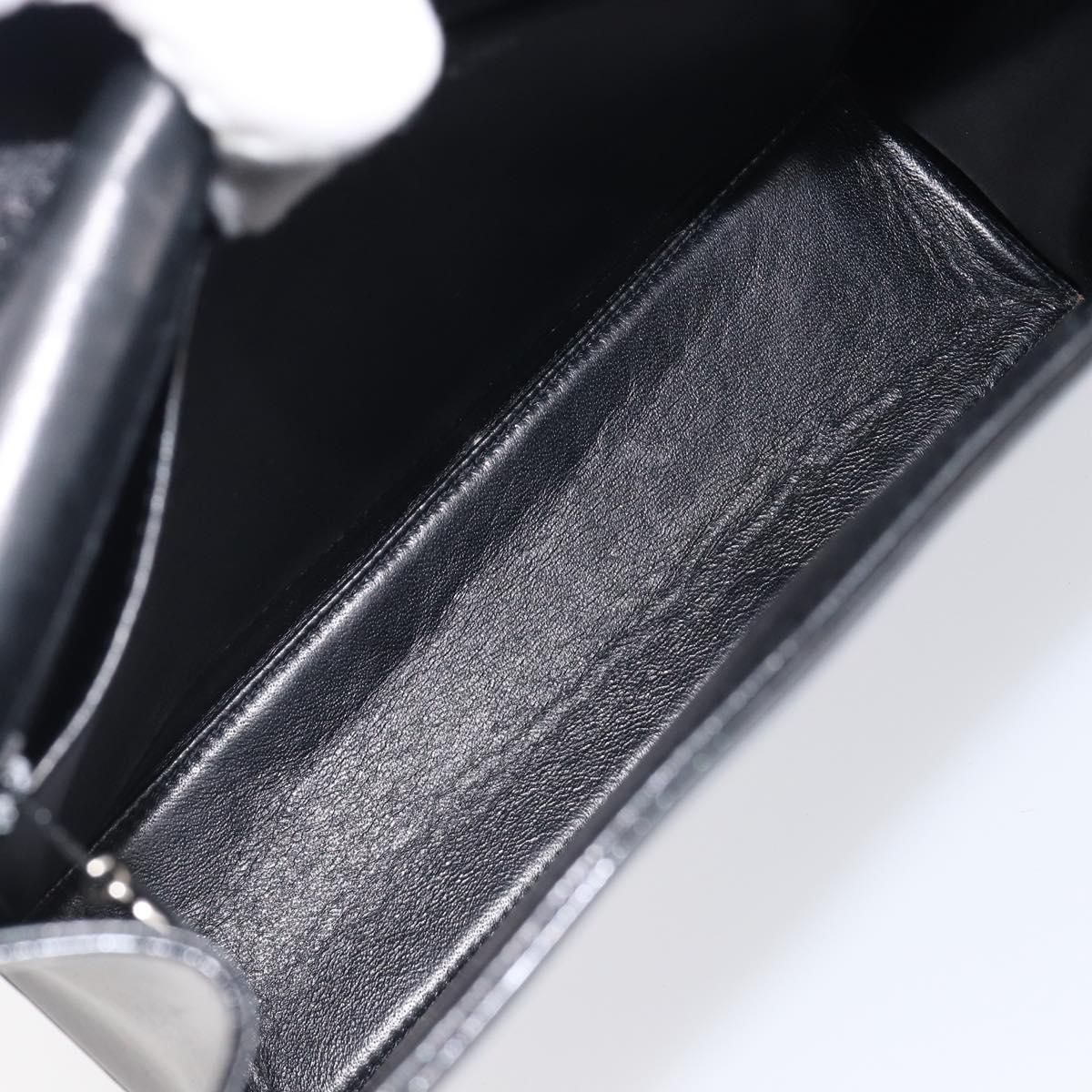 CHANEL COCO Mark Chain Hand Bag Patent leather Black Silver CC Auth bs37188
