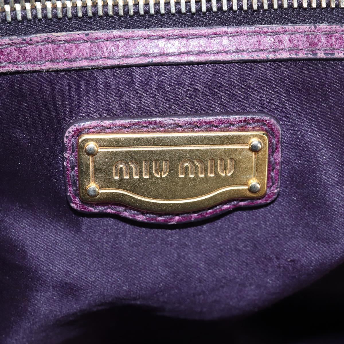 Miu Miu Hand Bag Leather 2way Pink Gold Auth bs37189