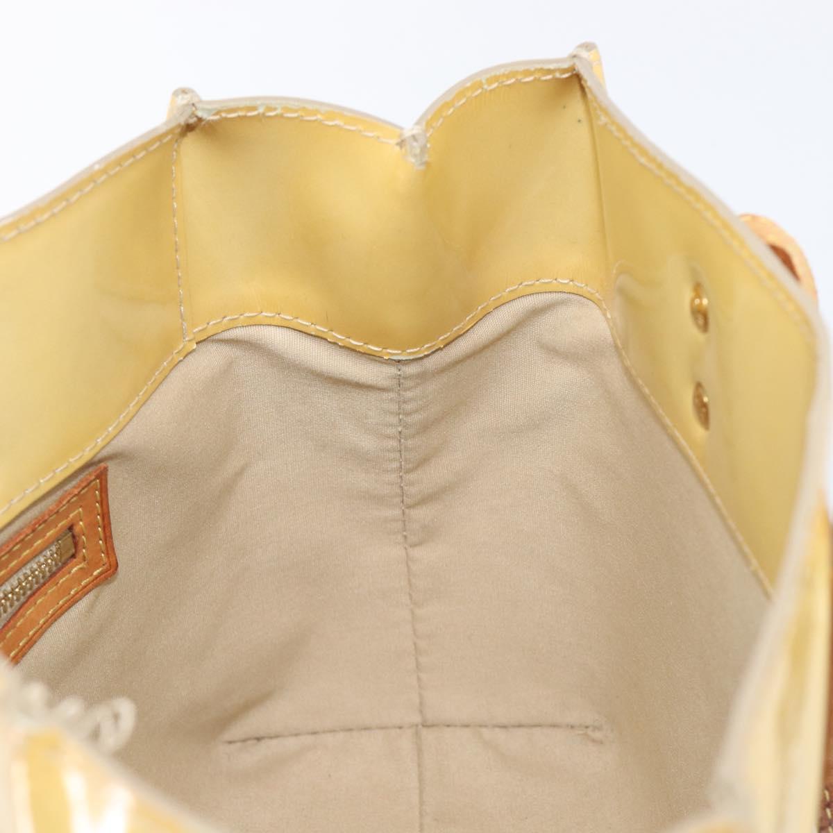 LOUIS VUITTON Monogram Vernis Reade PM Hand Bag Beige M91144 LV Auth bs37196
