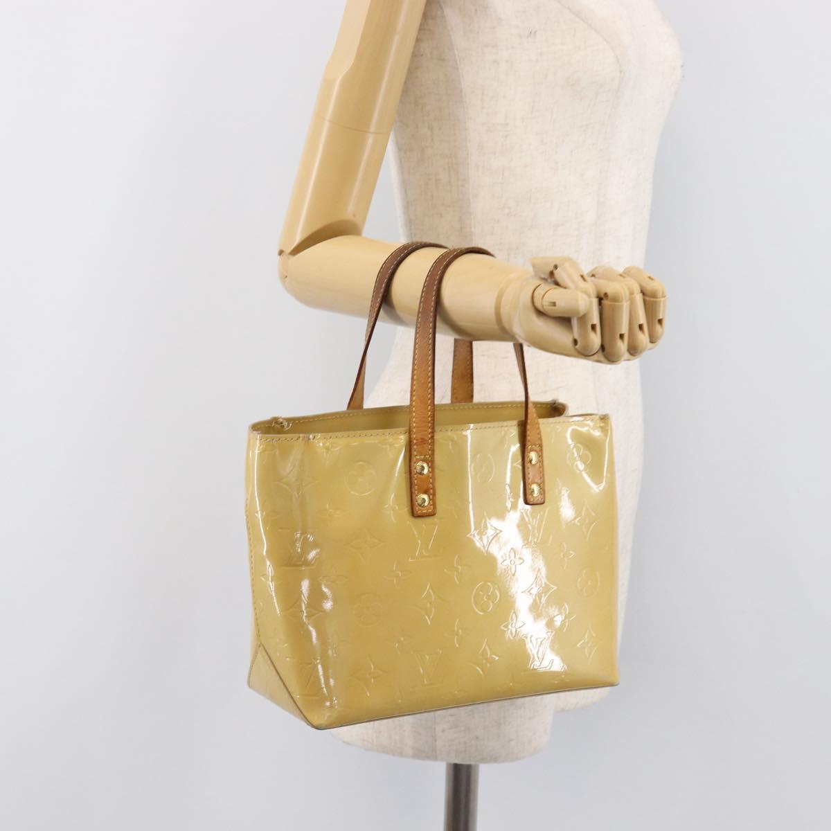 LOUIS VUITTON Monogram Vernis Reade PM Hand Bag Beige M91144 LV Auth bs37196