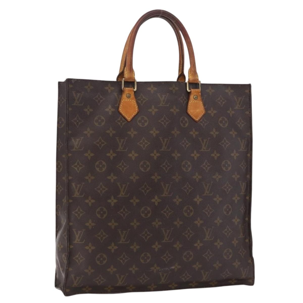 LOUIS VUITTON Monogram Sac Plat Hand Bag M51140 LV Auth bs37205