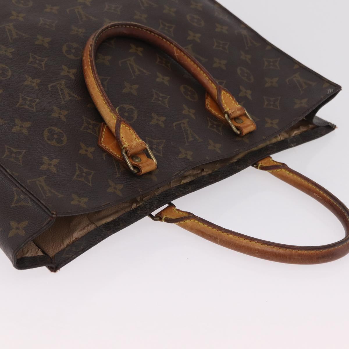 LOUIS VUITTON Monogram Sac Plat Hand Bag M51140 LV Auth bs37205