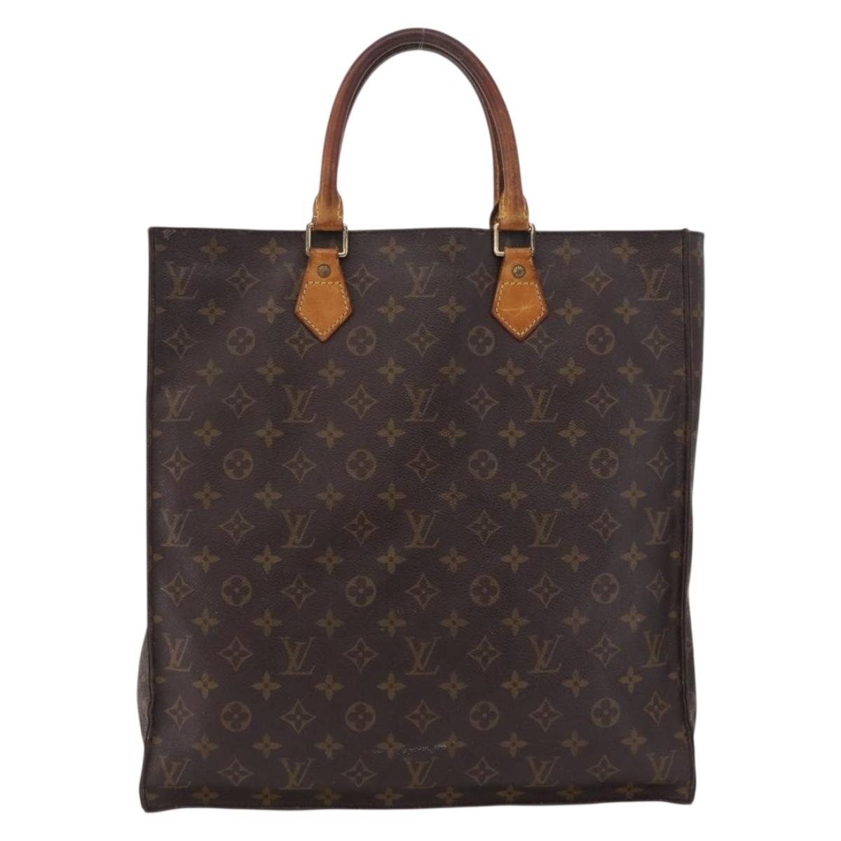 LOUIS VUITTON Monogram Sac Plat Hand Bag M51140 LV Auth bs37205