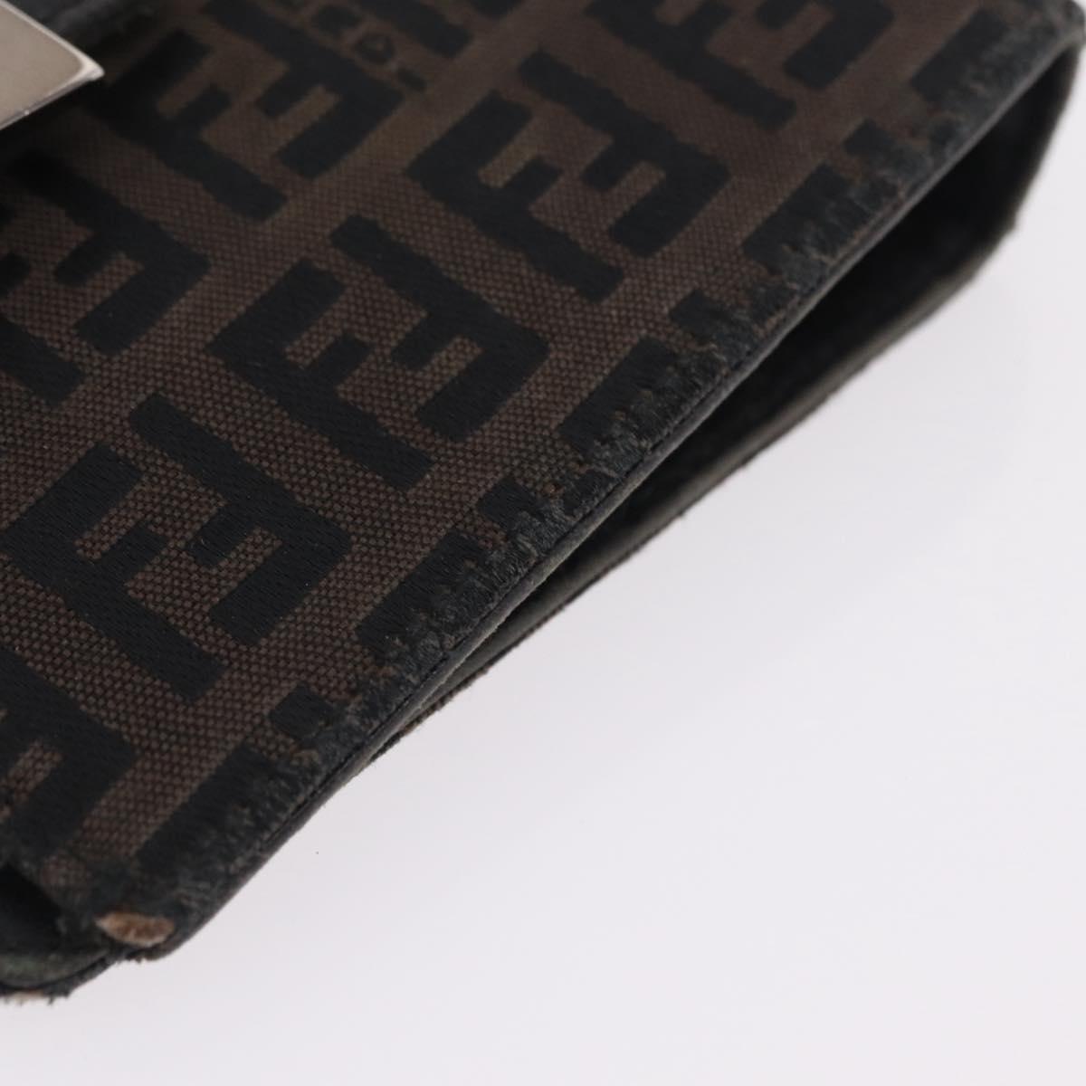 FENDI Zucchino Canvas Day Planner Cover Navy Silver Auth bs37215