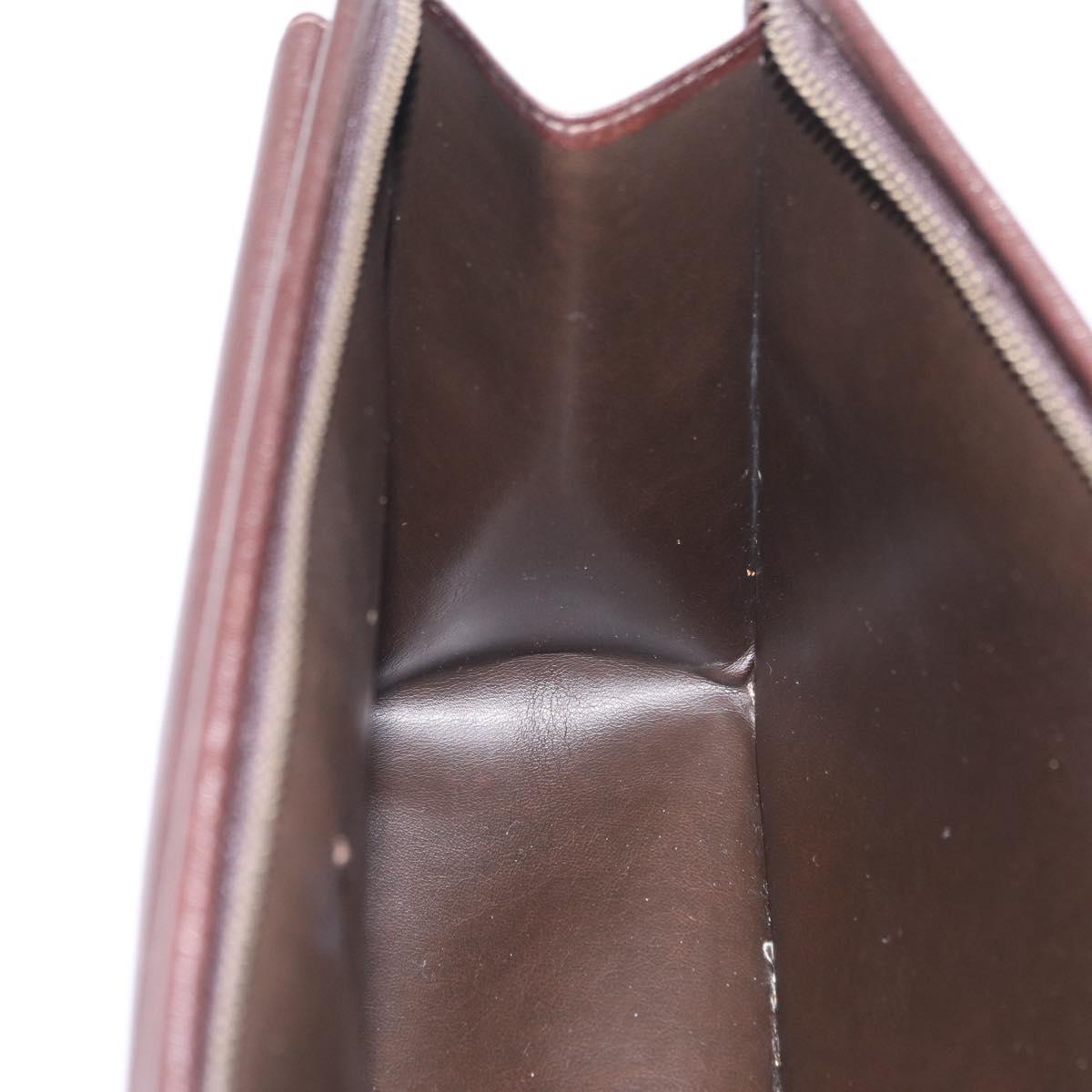 Gianni Versace Clutch Bag Leather Brown Auth bs37217