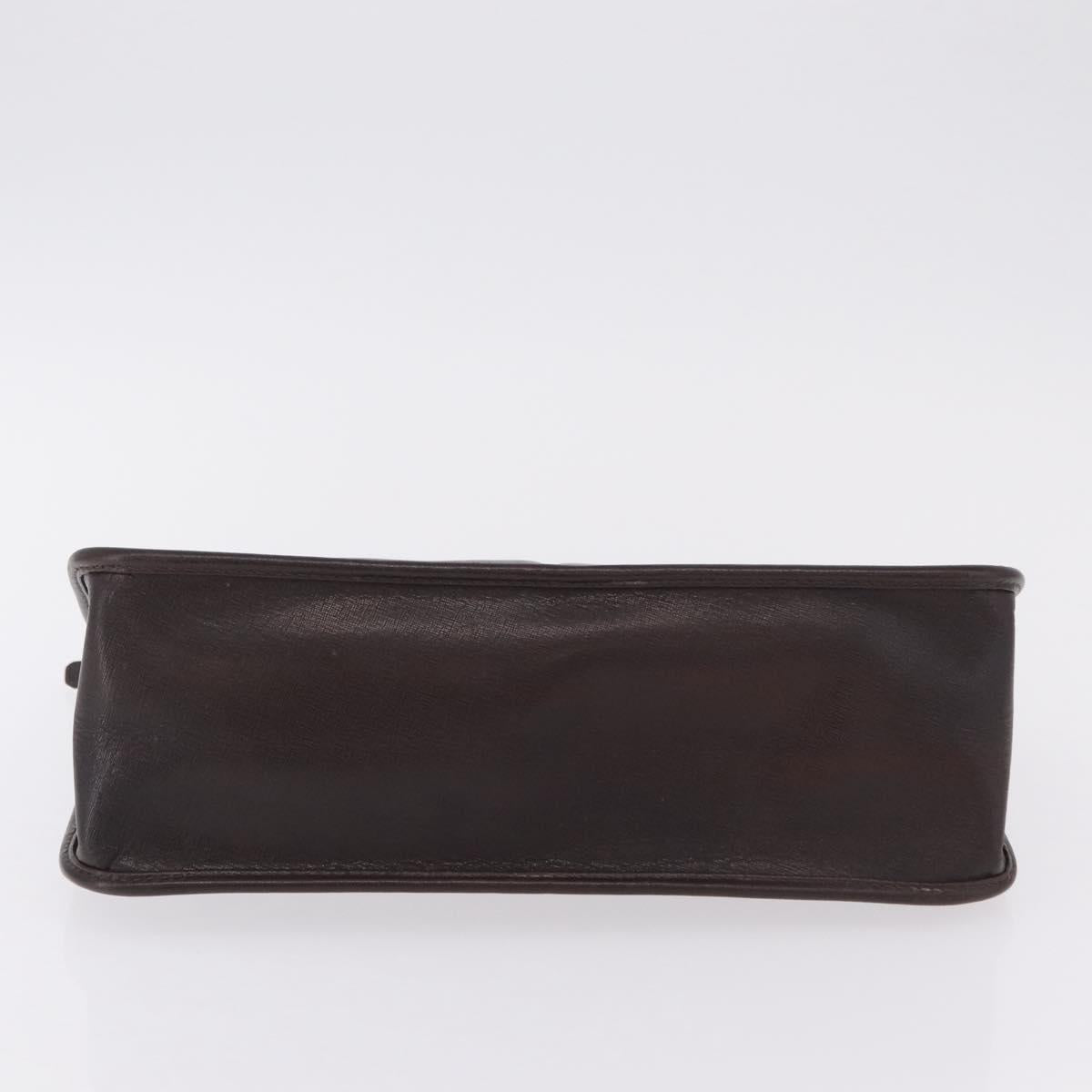 Gianni Versace Clutch Bag Leather Brown Auth bs37217