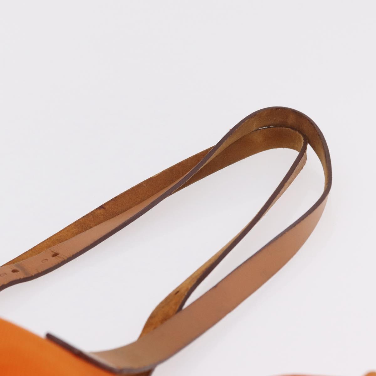 HERMES Etriviere Elan Shoulder Bag Canvas Orange Silver Auth bs37219
