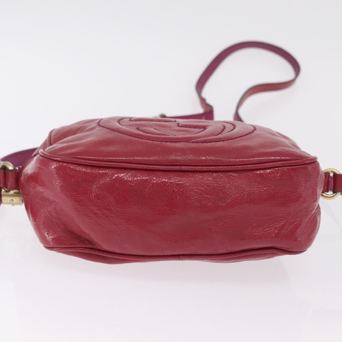GUCCI Shoulder Bag Patent leather Pink Gold 308364 Auth bs37224