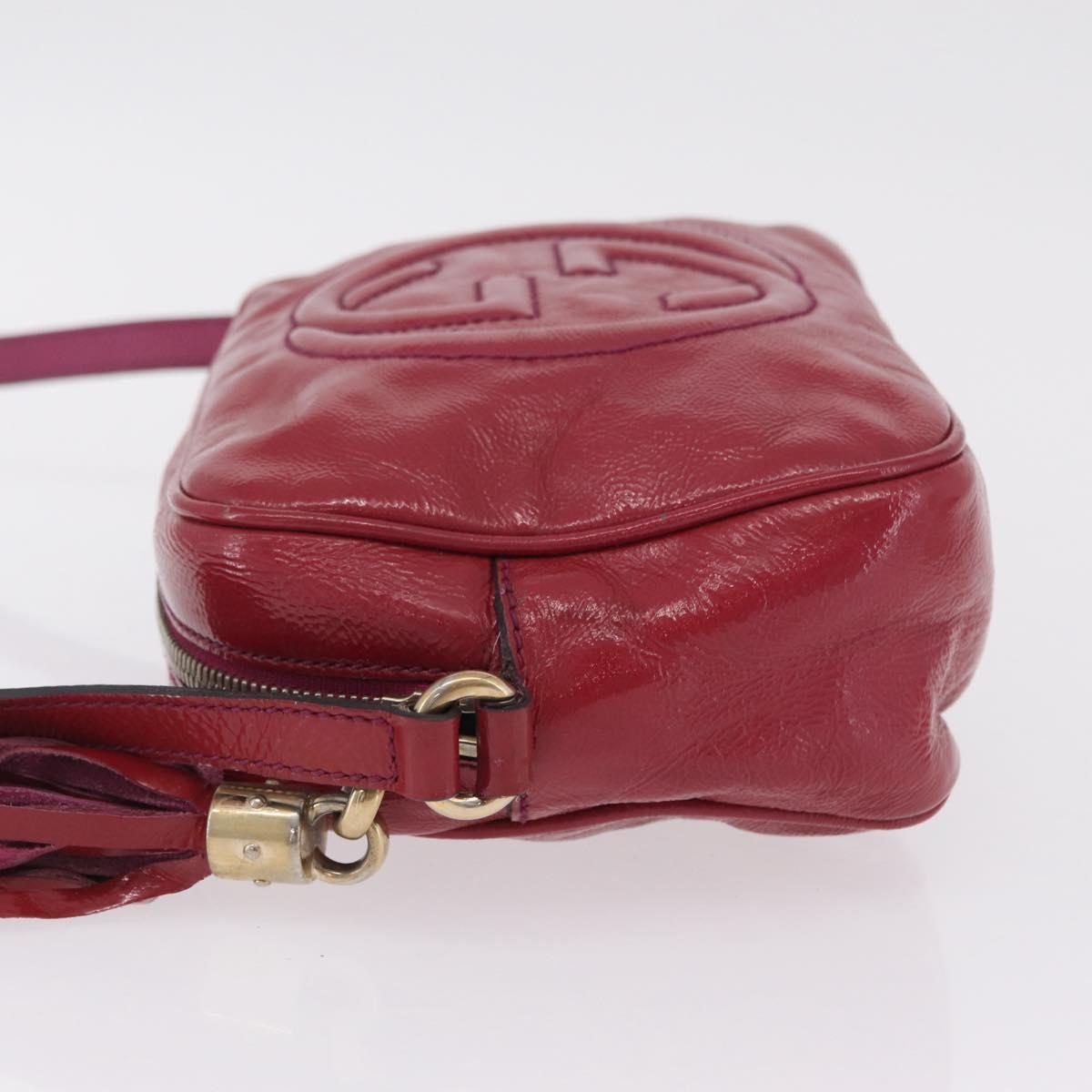 GUCCI Shoulder Bag Patent leather Pink Gold 308364 Auth bs37224