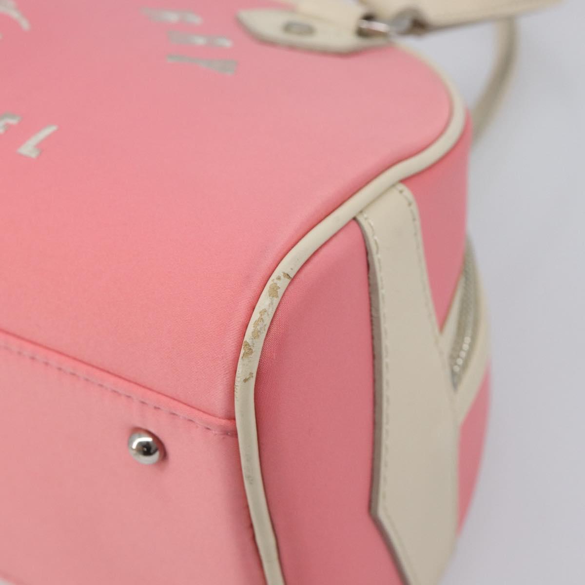 BURBERRY Hand Bag Nylon Pink Silver Auth bs37234