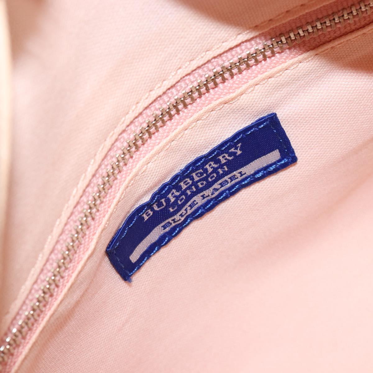 BURBERRY Hand Bag Nylon Pink Silver Auth bs37234