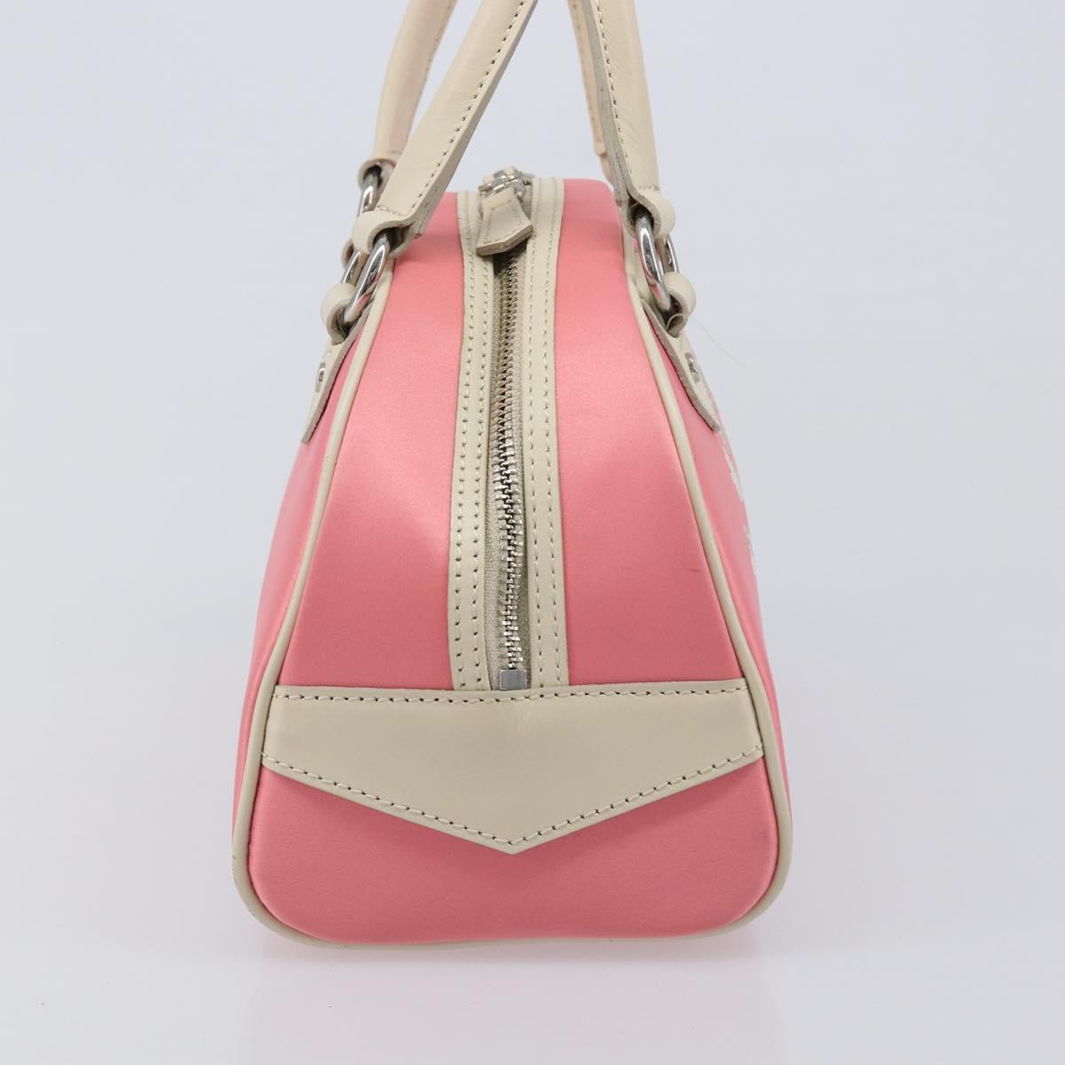 BURBERRY Hand Bag Nylon Pink Silver Auth bs37234