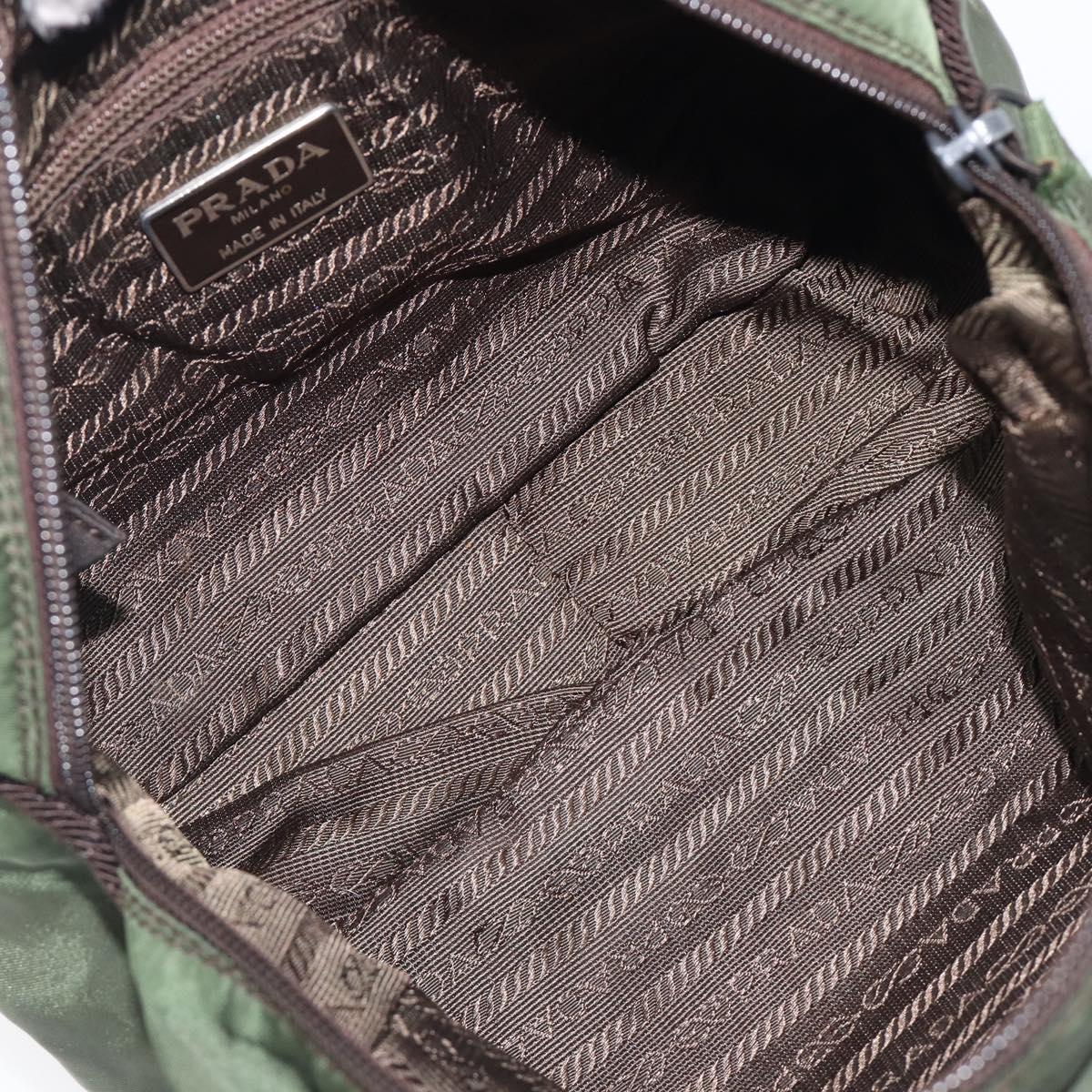 PRADA Hand Bag Nylon Khaki Auth bs37236