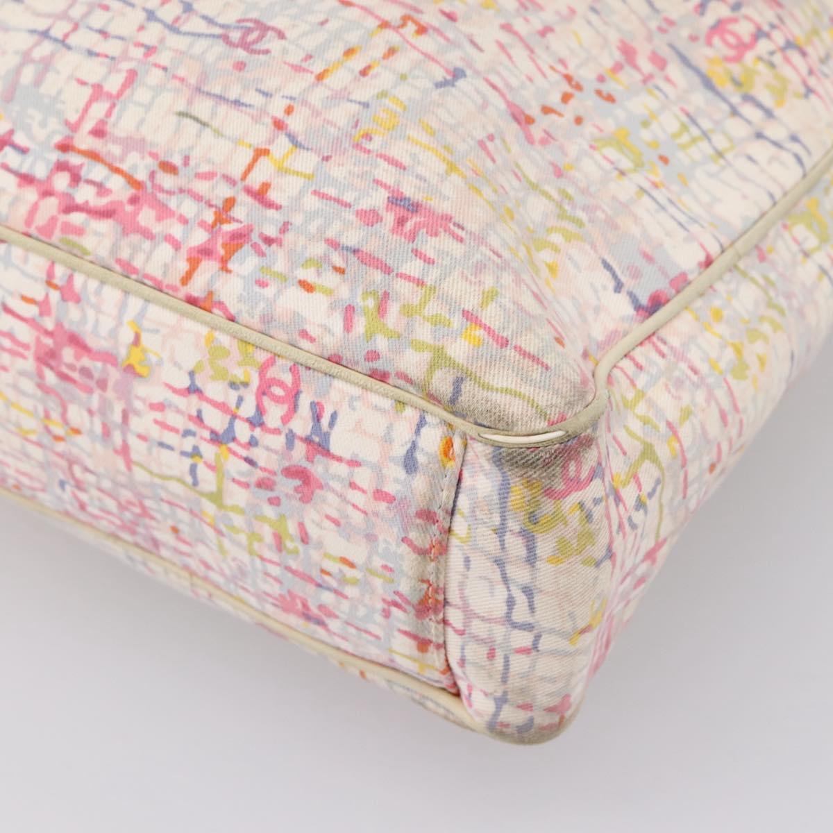 CHANEL Hand Bag Canvas 2way Pink Silver CC Auth bs37241