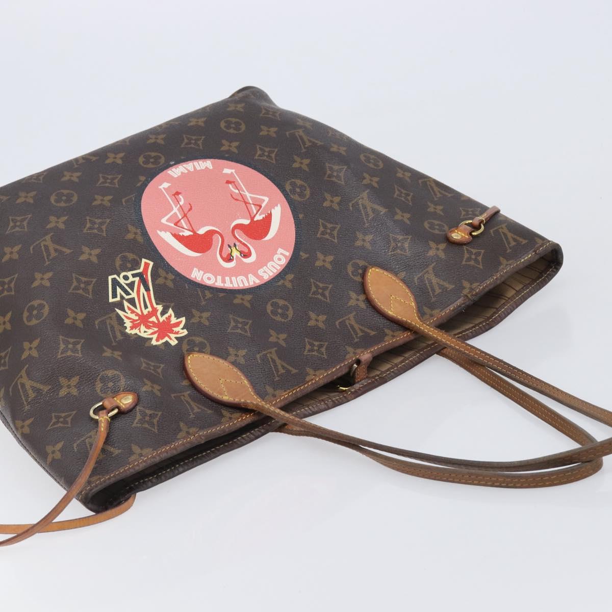 LOUIS VUITTON Monogram My LV World Tour Neverfull MM Tote Bag LV Auth bs37245