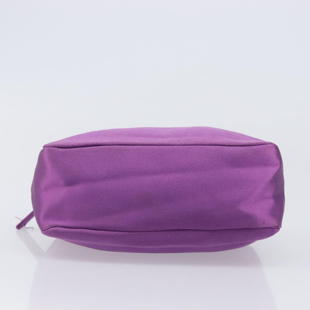 PRADA Pouch Satin Purple Silver Auth bs37251