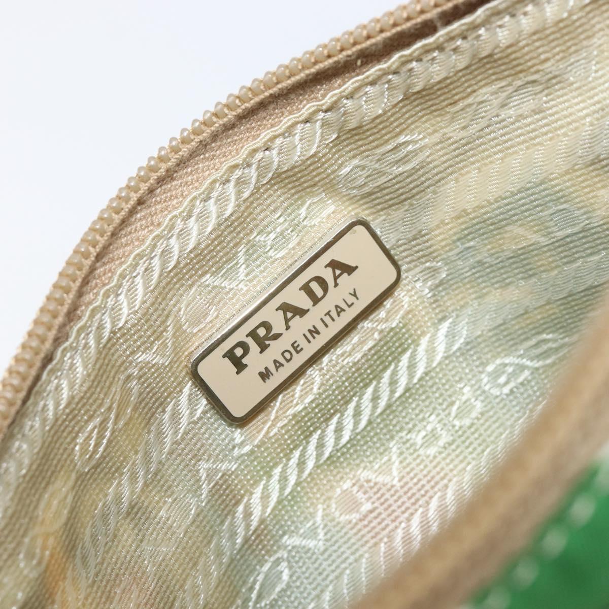 PRADA Pouch Nylon Multicolor Silver Auth bs37253A
