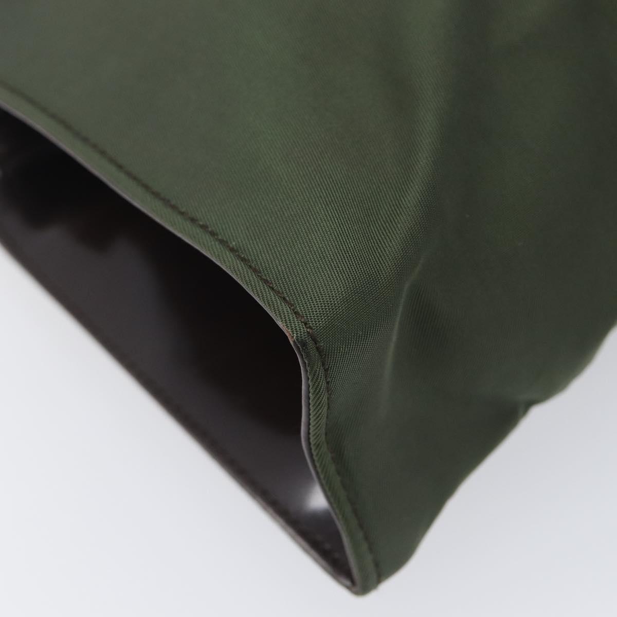 PRADA Shoulder Bag Nylon Green Silver Auth bs37254
