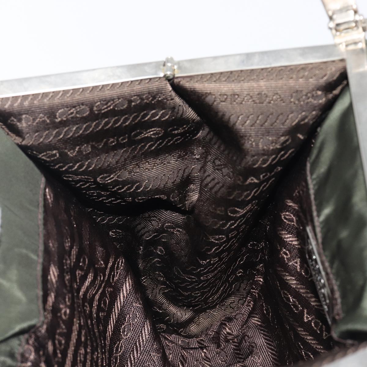 PRADA Shoulder Bag Nylon Green Silver Auth bs37254