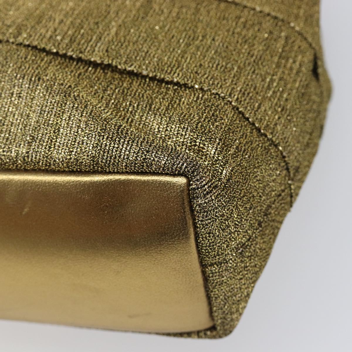 Salvatore Ferragamo Hand Bag Satin Gold Auth bs37259