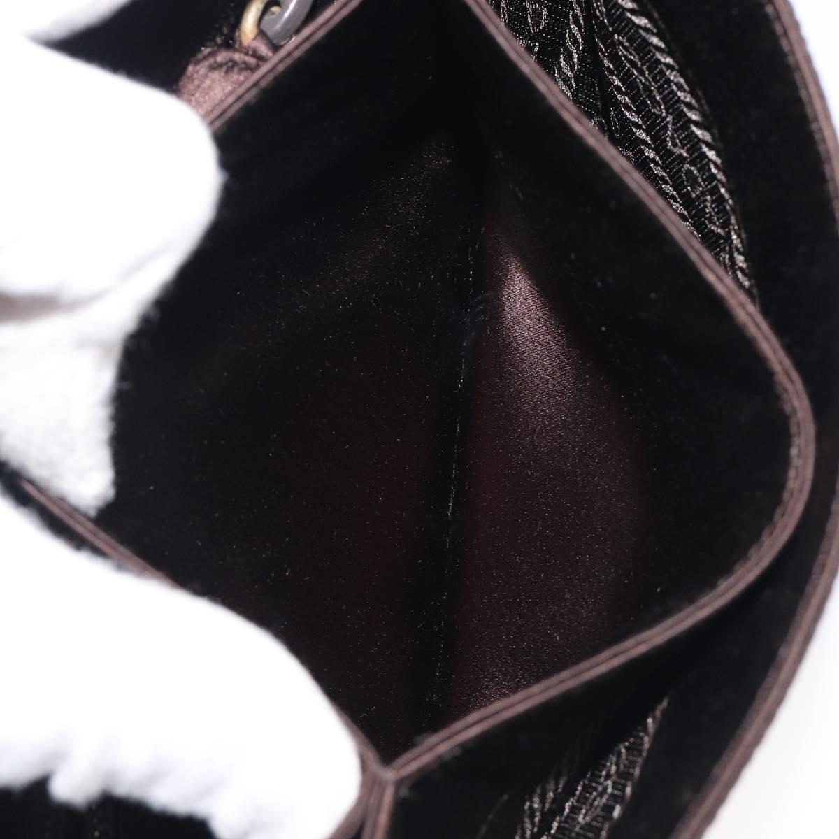 PRADA Hand Bag Satin Brown Auth bs37261