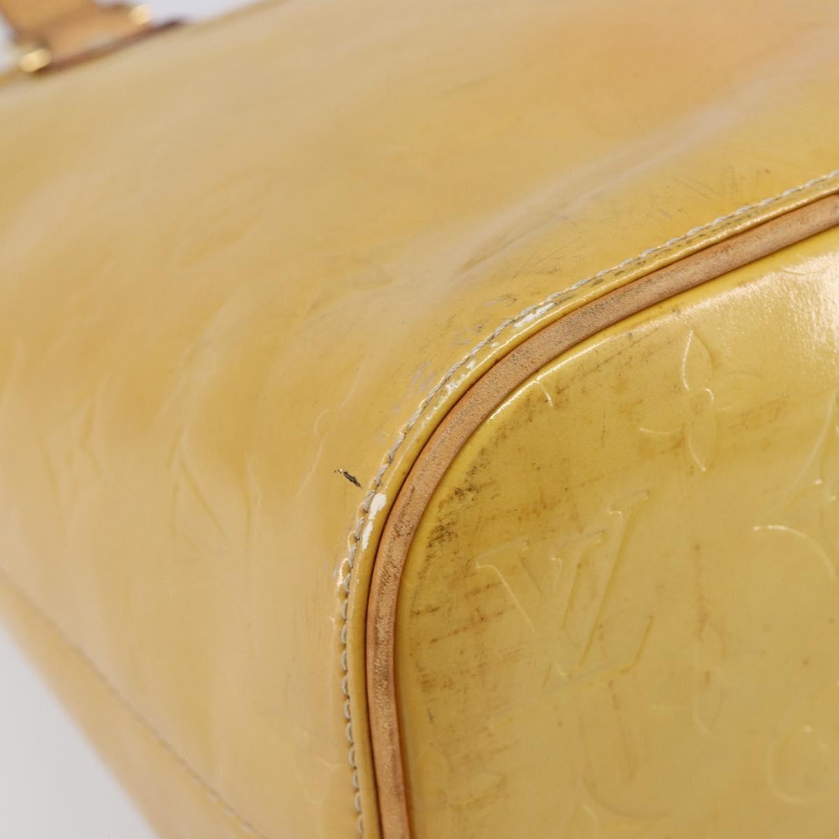 LOUIS VUITTON Monogram Vernis Houston Hand Bag Beige M91004 LV Auth bs37263