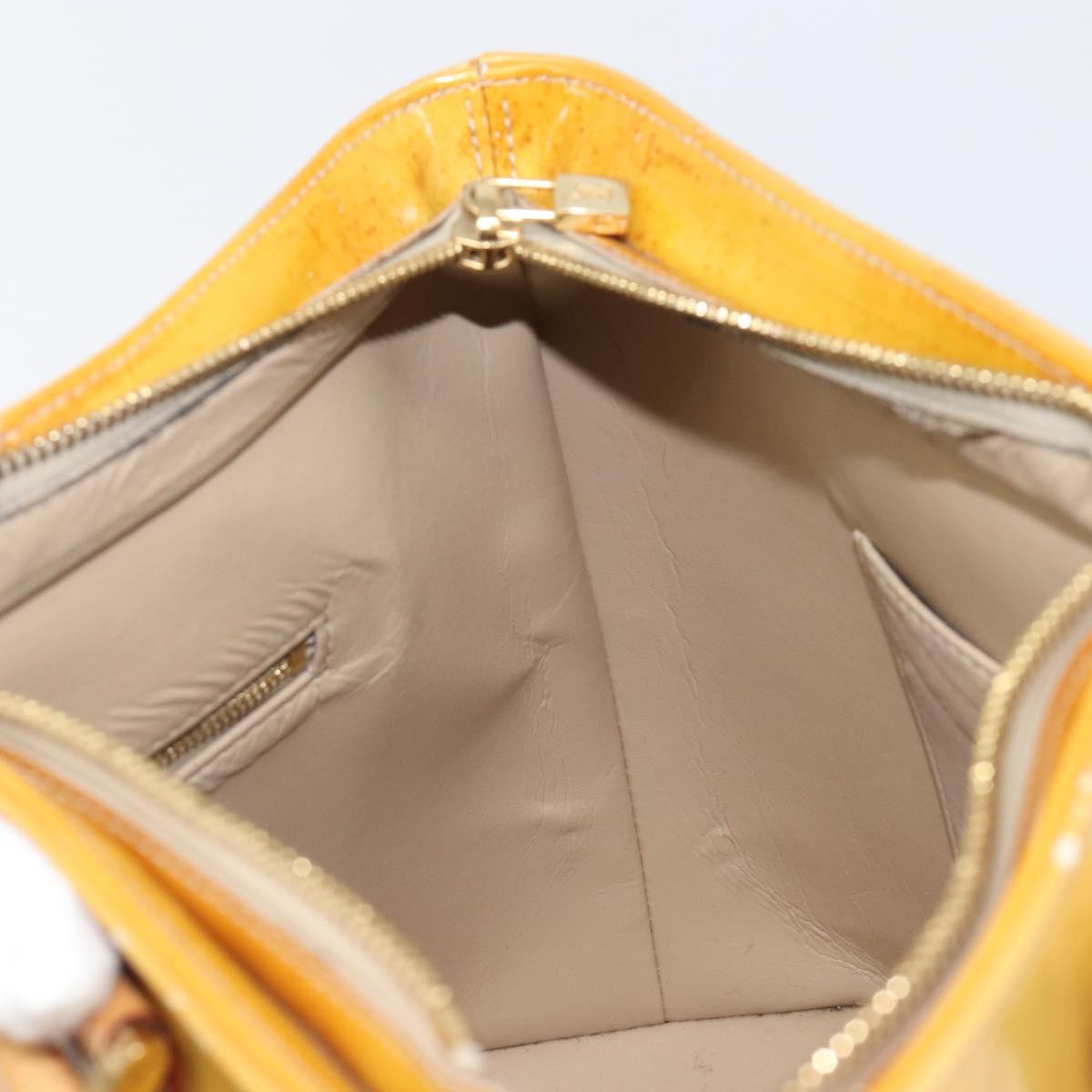 LOUIS VUITTON Monogram Vernis Houston Hand Bag Beige M91004 LV Auth bs37263