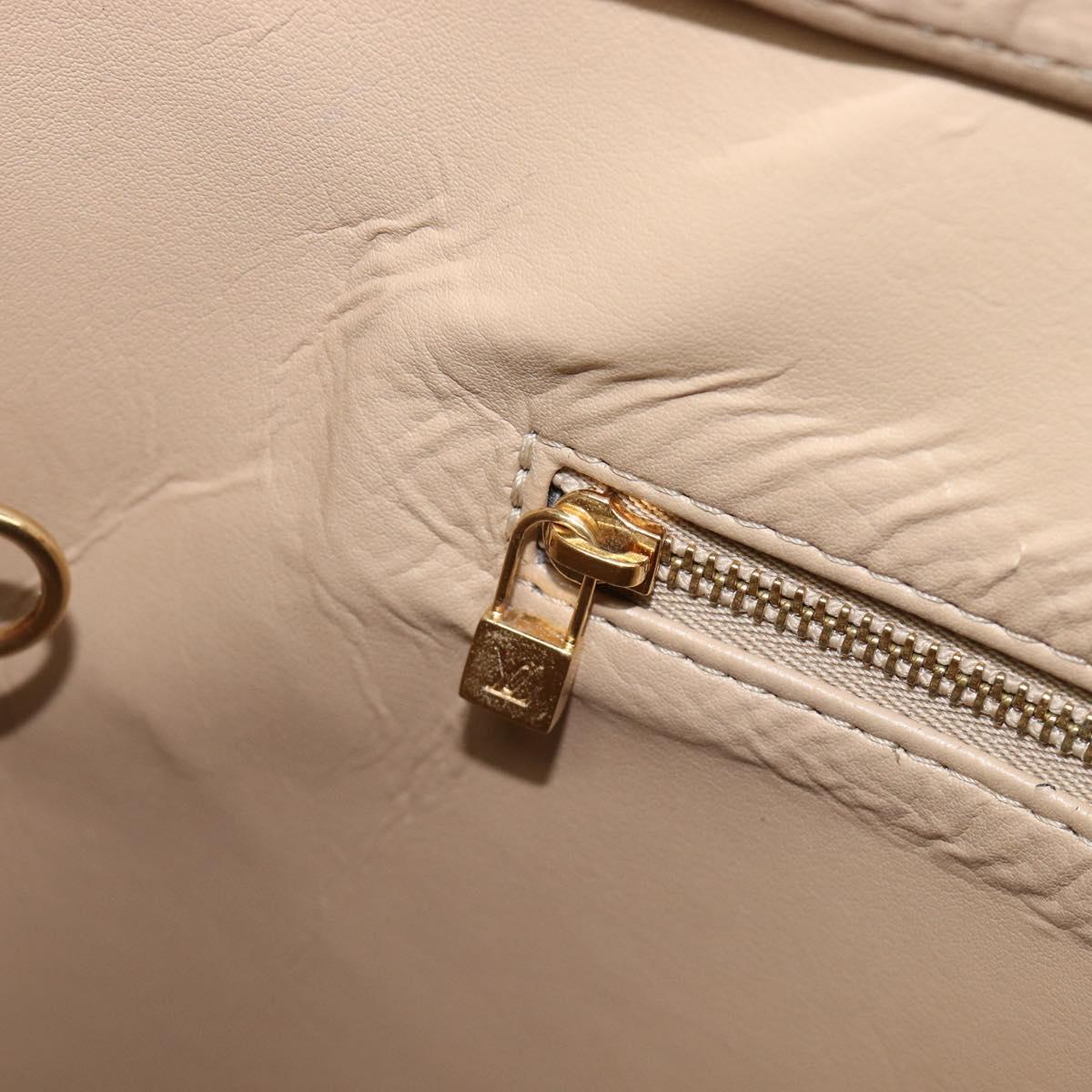 LOUIS VUITTON Monogram Vernis Houston Hand Bag Beige M91004 LV Auth bs37263