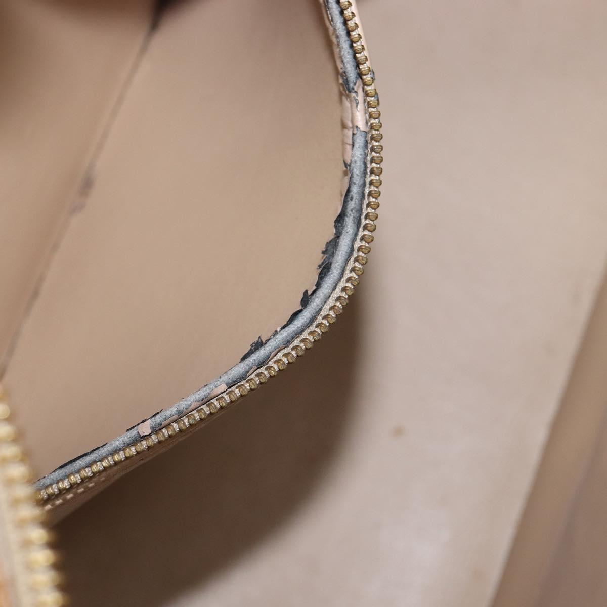 LOUIS VUITTON Monogram Vernis Houston Hand Bag Beige M91004 LV Auth bs37263