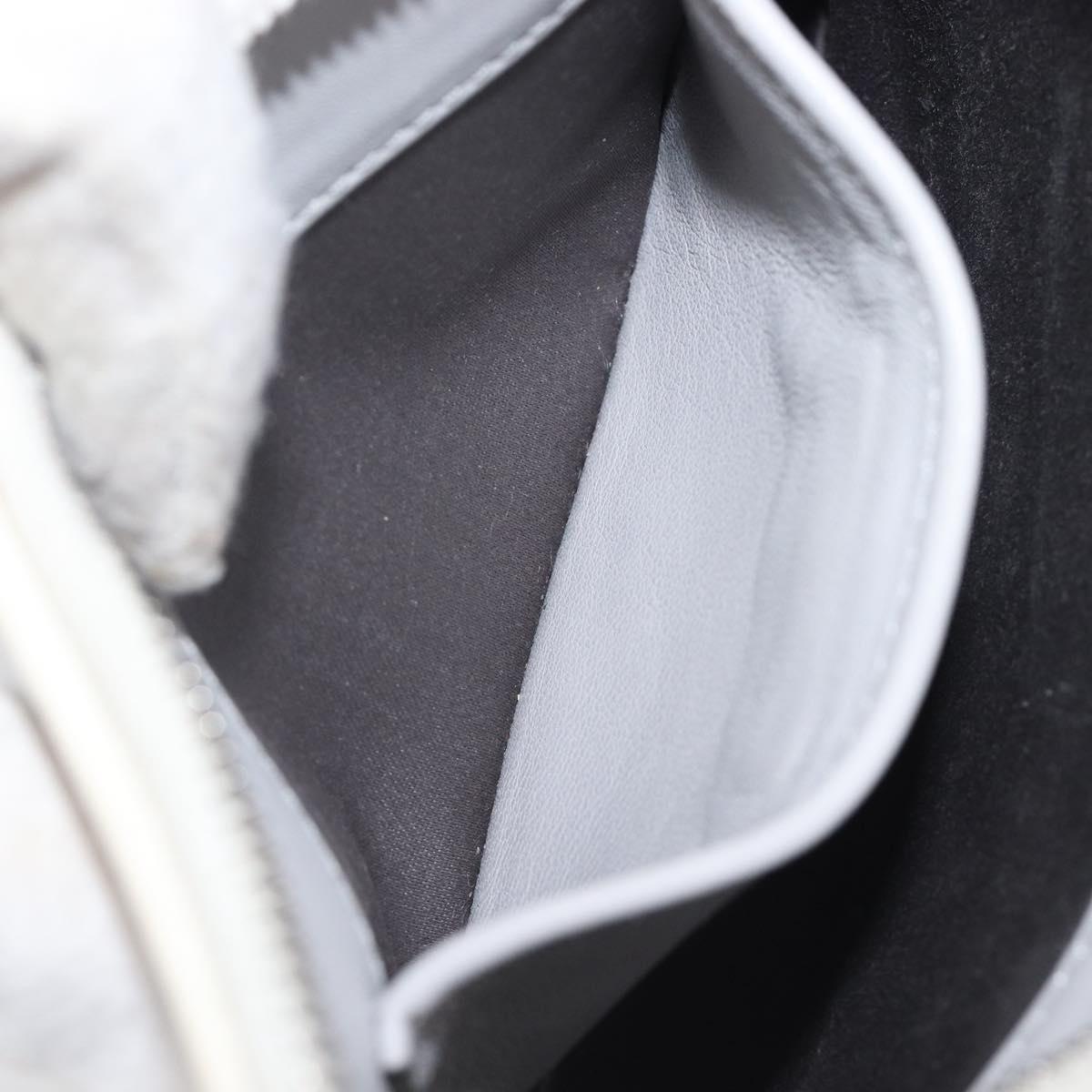 Miu Miu Pouch Leather Gray Silver Auth bs37264