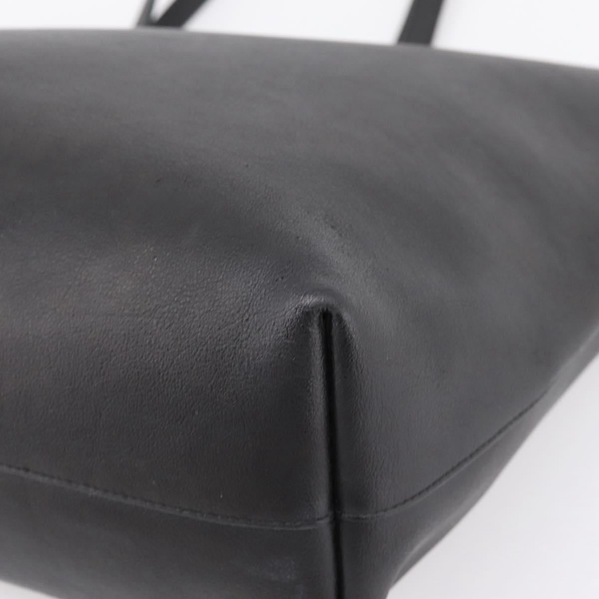 SAINT LAURENT Tote Bag Leather Black Gold 394195 Auth bs37268