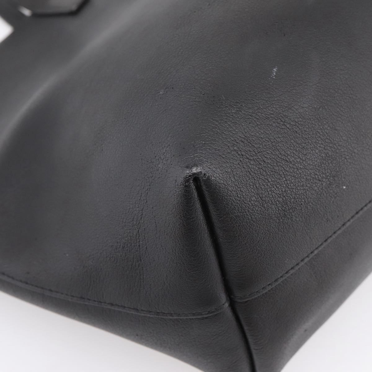 SAINT LAURENT Tote Bag Leather Black Gold 394195 Auth bs37268