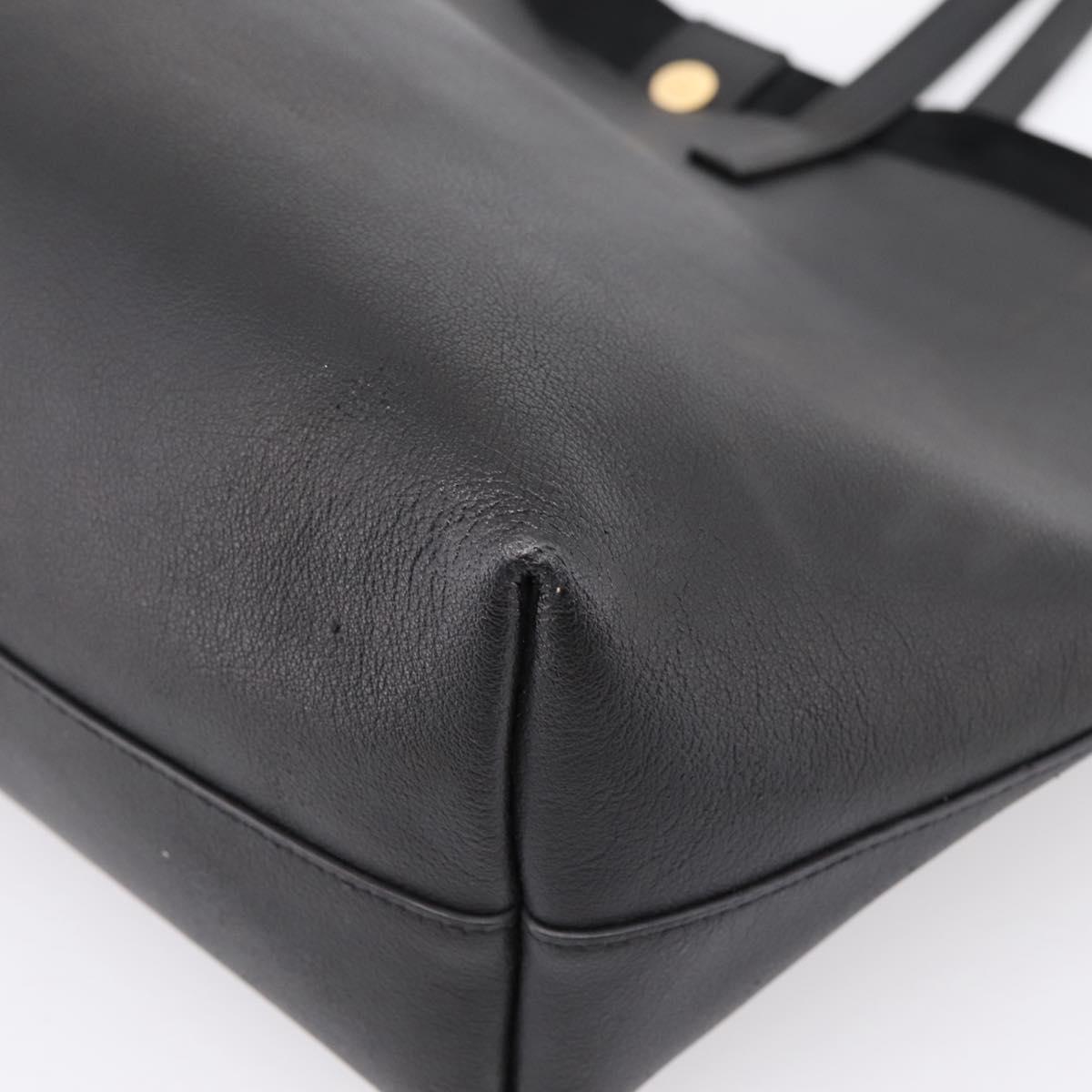 SAINT LAURENT Tote Bag Leather Black Gold 394195 Auth bs37268