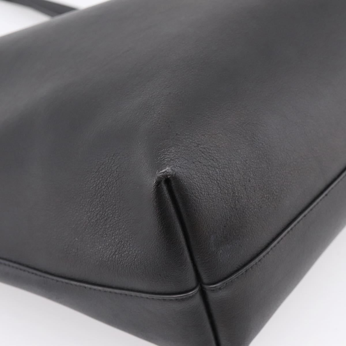 SAINT LAURENT Tote Bag Leather Black Gold 394195 Auth bs37268