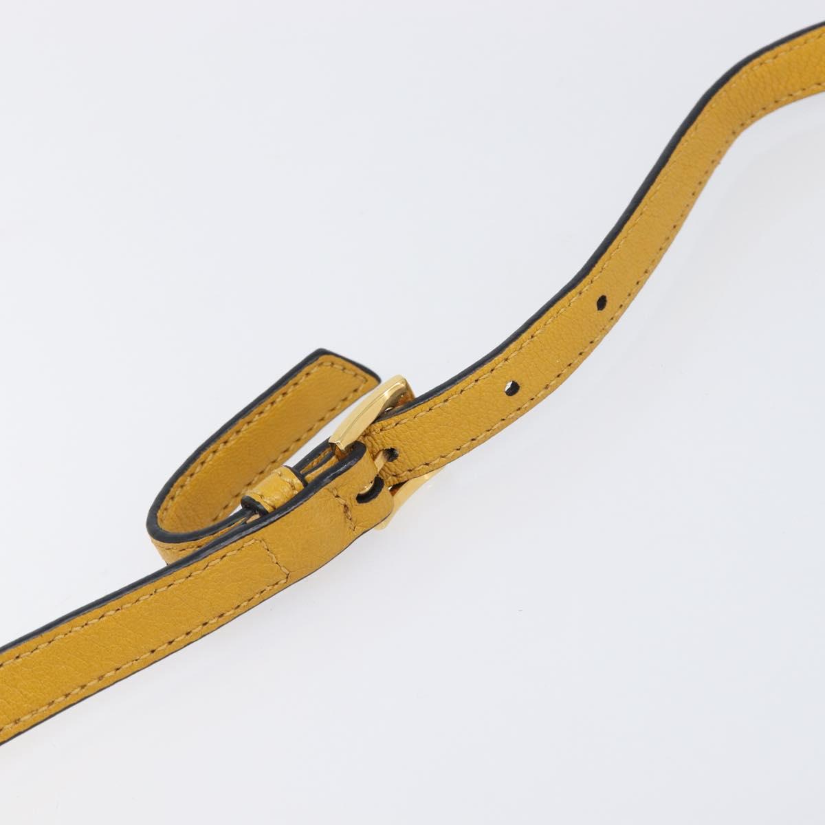 Miu Miu Hand Bag Leather 2way Yellow Gold Tone Auth bs37269A