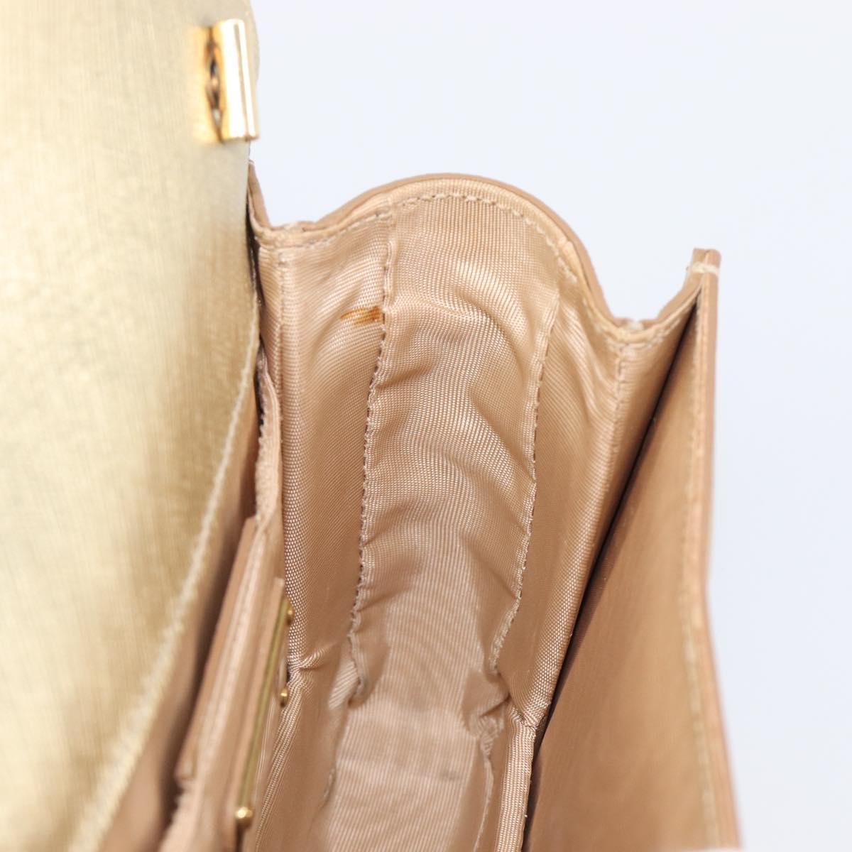 Salvatore Ferragamo Vala Chain Shoulder Bag Leather Gold Auth bs37272
