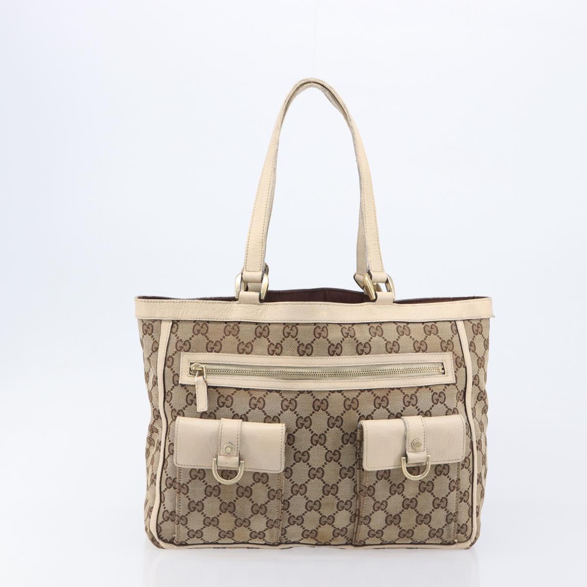 GUCCI GG Supreme Shoulder Bag 3 Set Beige Black Silver Auth bs37284