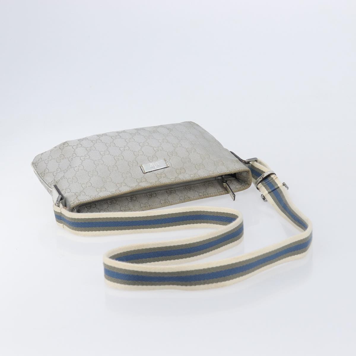 GUCCI GG Supreme Shoulder Bag 3 Set Beige Black Silver Auth bs37284