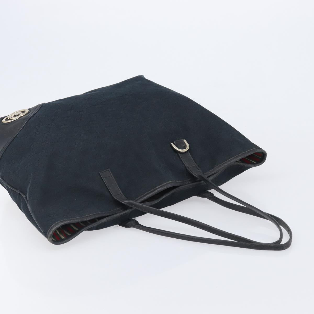 GUCCI GG Supreme Shoulder Bag 3 Set Beige Black Silver Auth bs37284