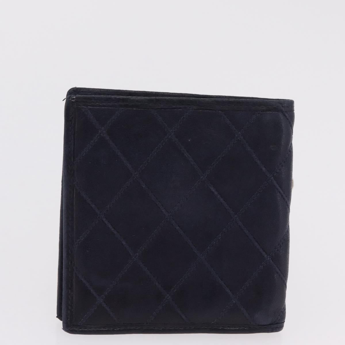 CHANEL Wallet Leather 3 Set Black Red Navy CC Auth bs37285