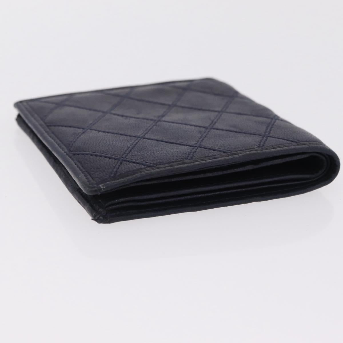 CHANEL Wallet Leather 3 Set Black Red Navy CC Auth bs37285