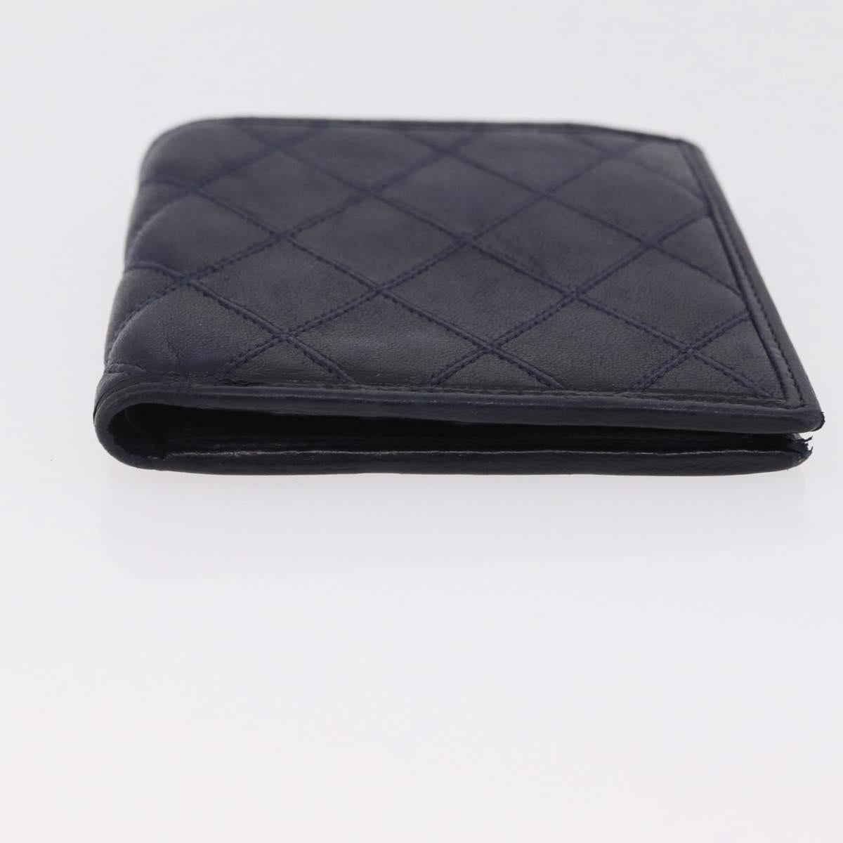 CHANEL Wallet Leather 3 Set Black Red Navy CC Auth bs37285