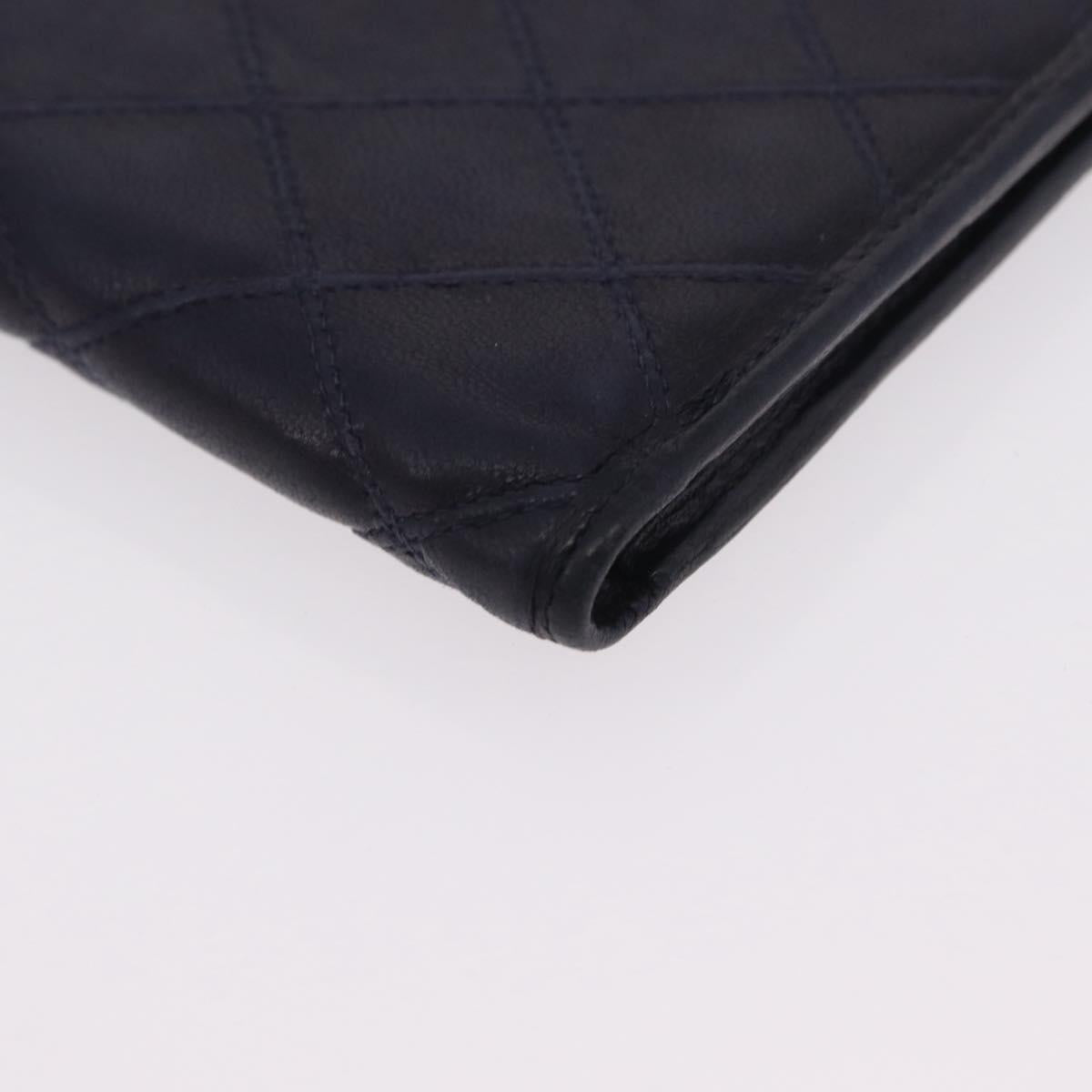 CHANEL Wallet Leather 3 Set Black Red Navy CC Auth bs37285