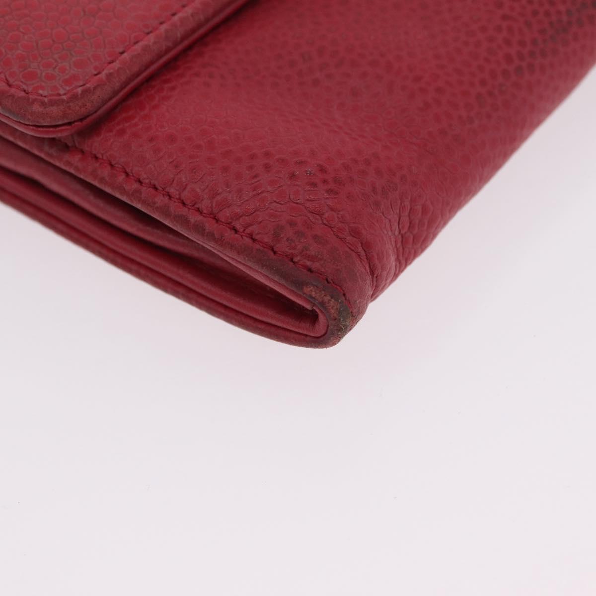 CHANEL Wallet Leather 3 Set Black Red Navy CC Auth bs37285