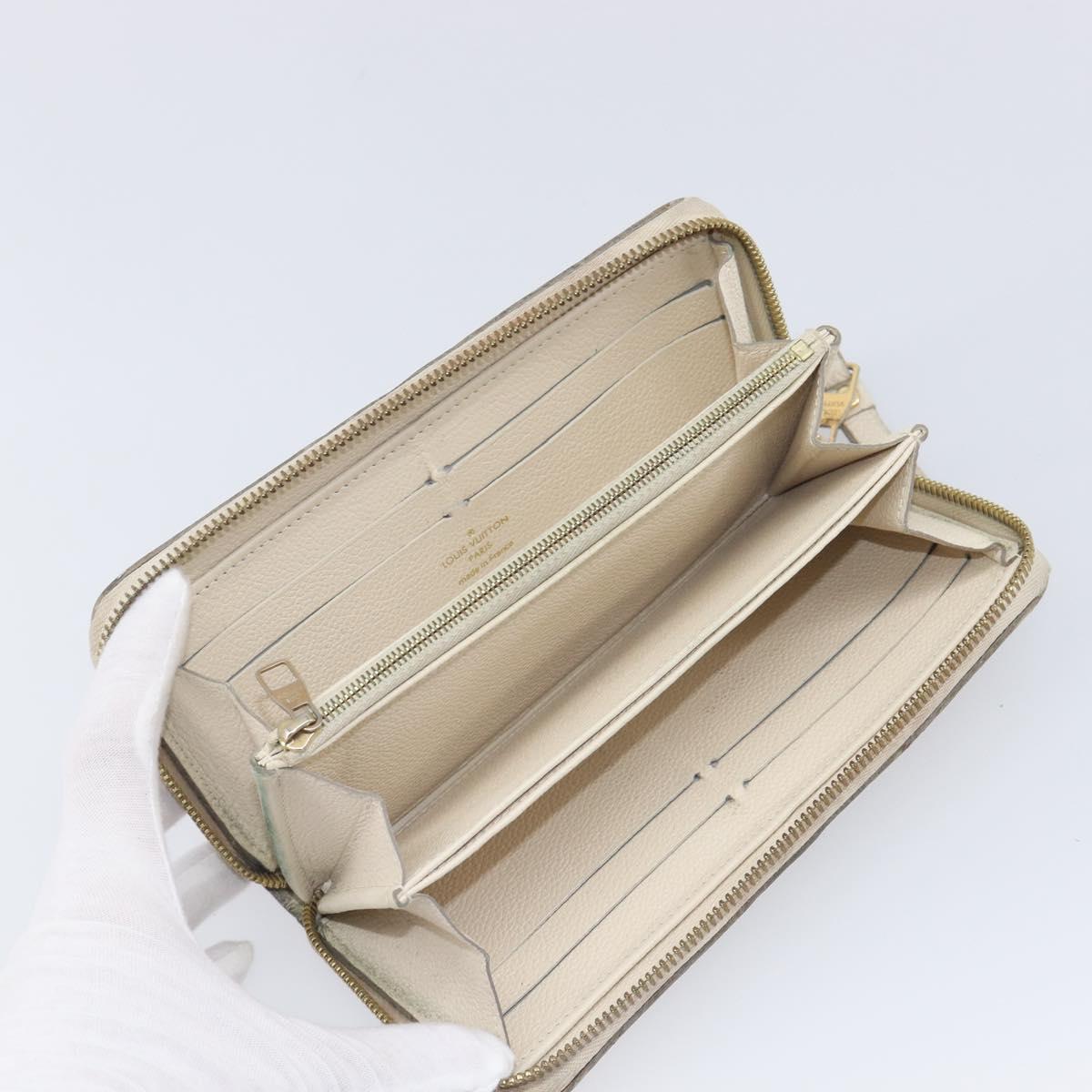 LOUIS VUITTON Damier Azur Monogram Empreinte Wallet 2 Set Ivory LV Auth bs37286