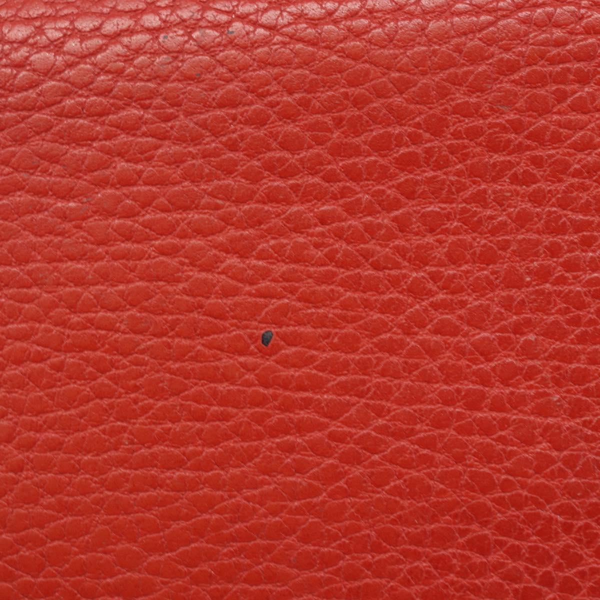 GUCCI Wallet Leather Red Gold 354498 Auth bs37289