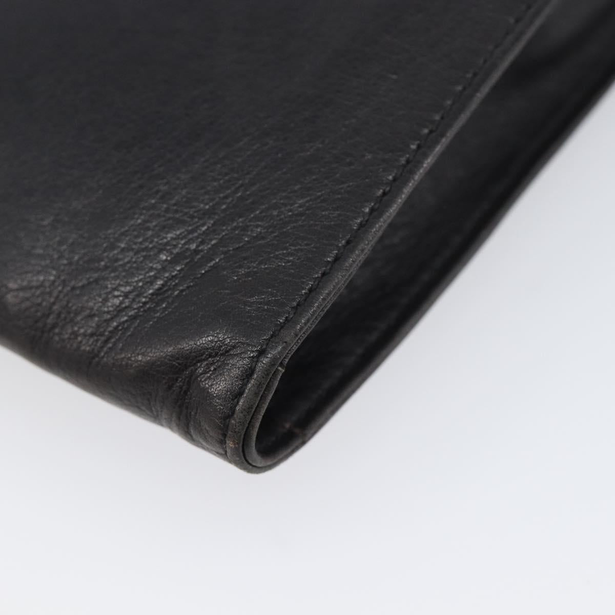 CHANEL Glasses Case Lamb Skin Dark Brown CC Auth bs37291