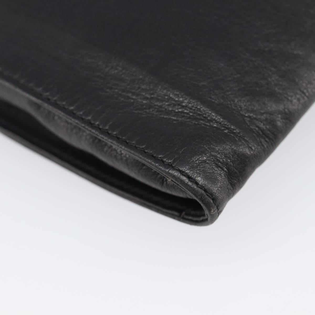 CHANEL Glasses Case Lamb Skin Dark Brown CC Auth bs37291